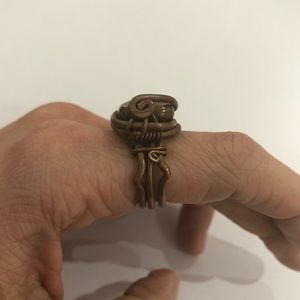 Bronze wire and stone ring